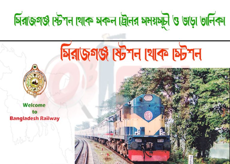 Sirajganj To B.B.East Train Schedule With Ticket Price
